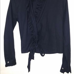 Gorgeous Navy Blue wrap top